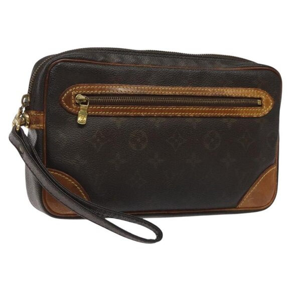 LOUIS VUITTON Monogram Marly Dragonne GM Clutch Bag LV Auth - Picture 1 of 16